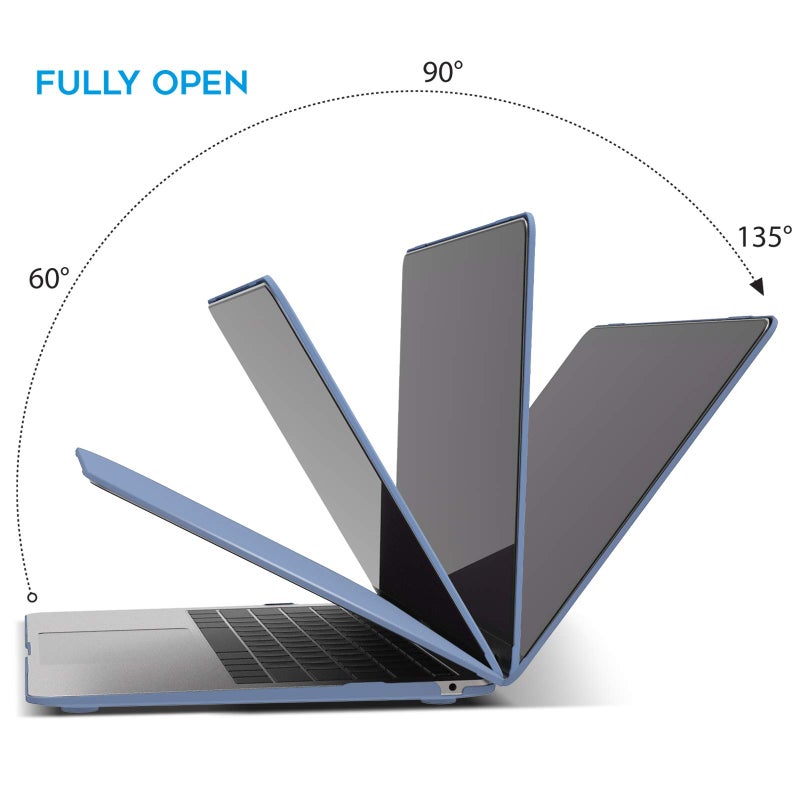 آي بينزر IBenzer متوافق مع حافظة MacBook Air 13 بوصة الجديدة 2022 2021 2020 M1 A2337 A2179 A1932 حافظة بلاستيكية صلبة مع غطاء لوحة مفاتيح لشاشة Mac Retina مع معرف اللمس باللون الأزرق MMA-T13SRL+1 - Image 5